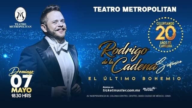 Rodrigo De La Cadena festejará su 20 aniversario en el Teatro Metropólitan