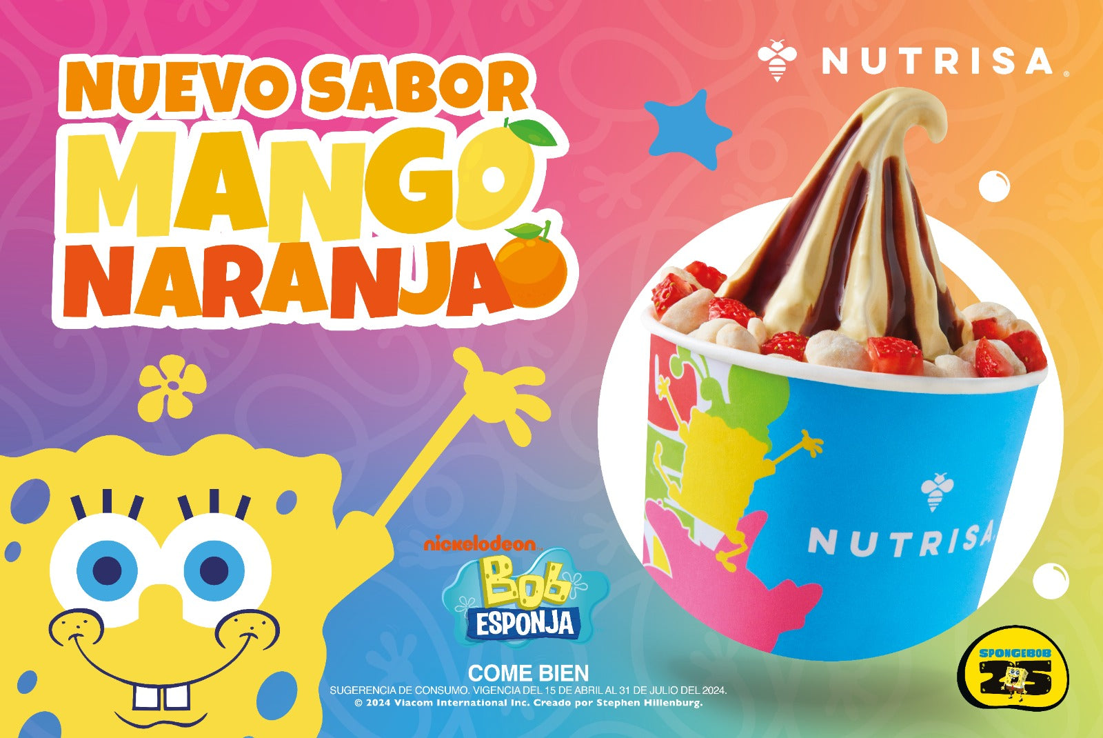 Nutrisa crea nuevo sabor de helado para celebrar el 25 aniversario de Bob Esponja