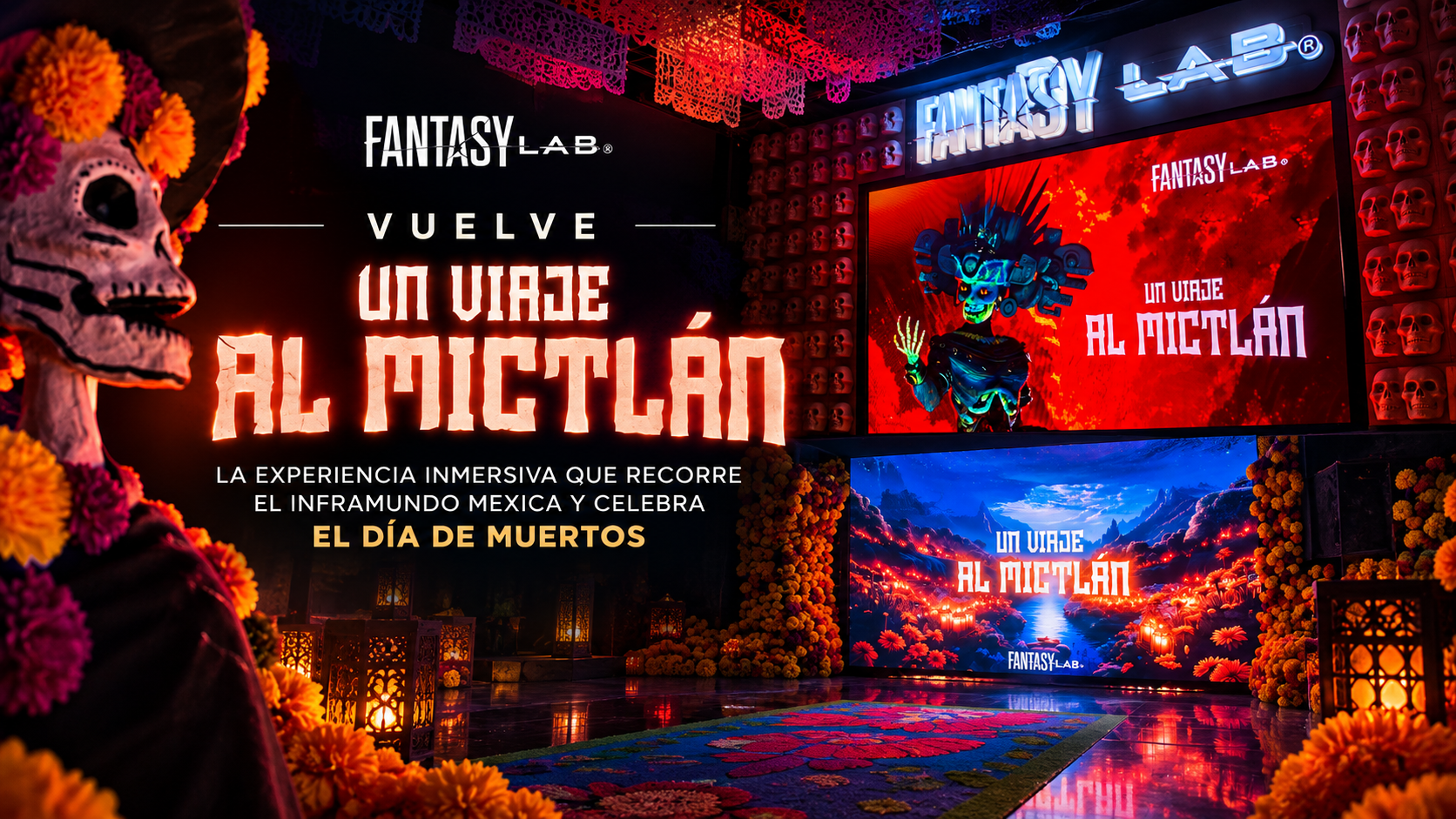 Vuelve “Un Viaje al Mictlán”, la experiencia inmersiva que recorre el inframundo mexica y celebra el Día de Muertos