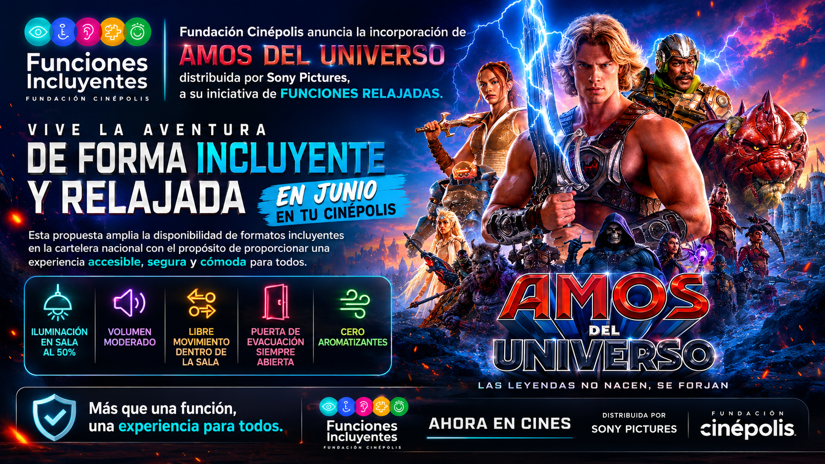 Fundación Cinépolis expande la accesibilidad en salas de cine con Funciones Relajadas de Amos del Universo