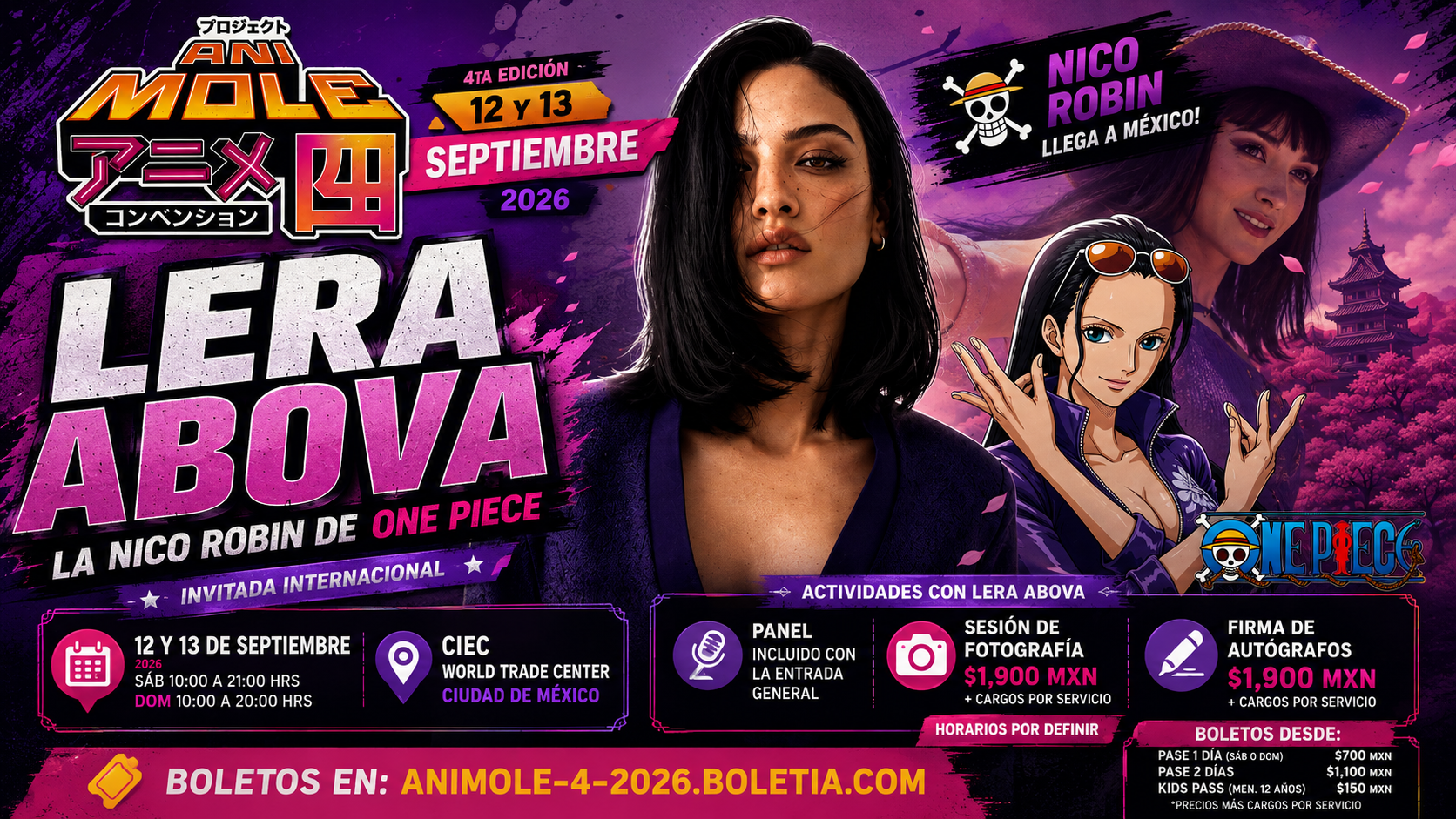 ¡Nico Robin desembarca en México! Lera Abova estará en AniMole 4