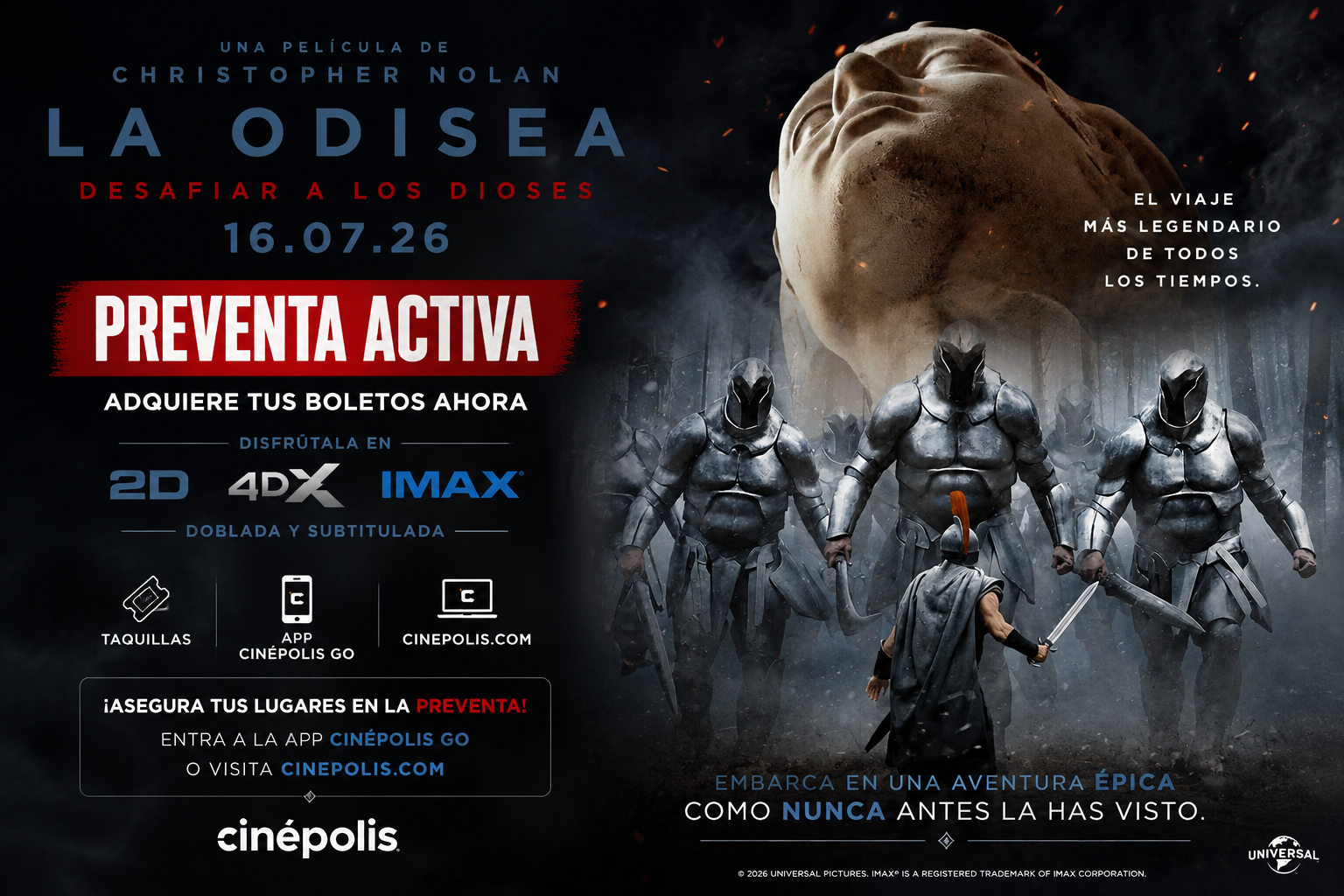 La leyenda cobra vida: La preventa de La Odisea, la nueva película de Christopher Nolan, ya está disponible en Cinépolis