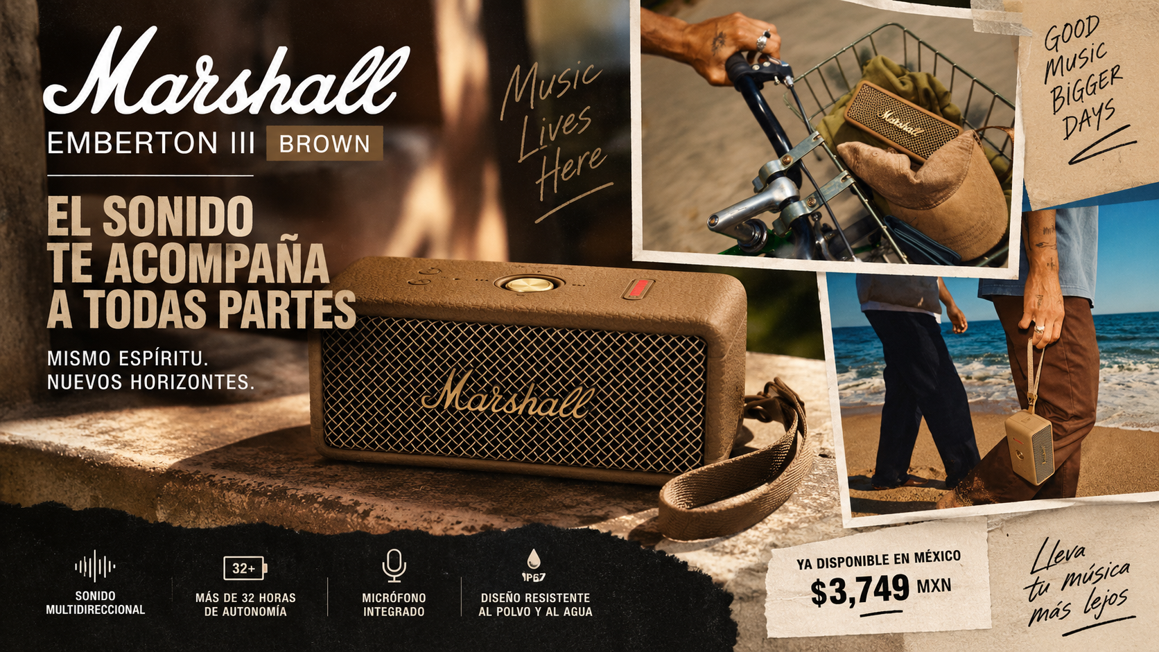 Marshall presenta Emberton III en un nuevo acabado Brown