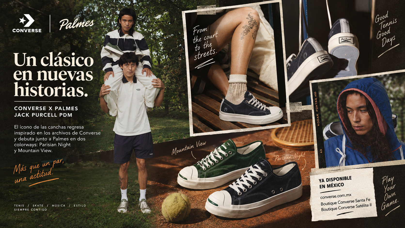 Converse revive el Jack Purcell junto a Palmes con una nueva colaboración inspirada en sus archivos