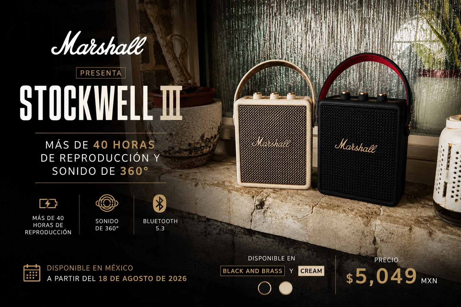 Marshall presenta Stockwell III: más de 40 horas de música y sonido 360°