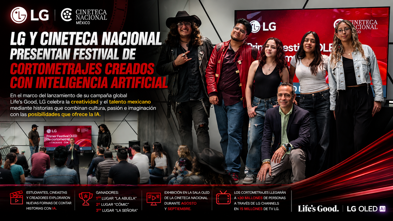 LG y Cineteca Nacional celebran la creatividad con un festival de cortometrajes creados con IA