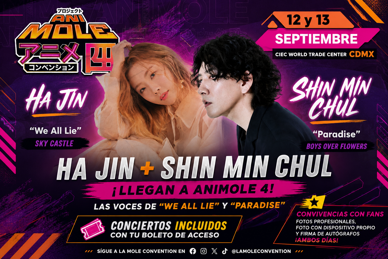 HA JIN y Shin Min Chul traerán los OST de SKY Castle y Boys Over Flowers a AniMole 4