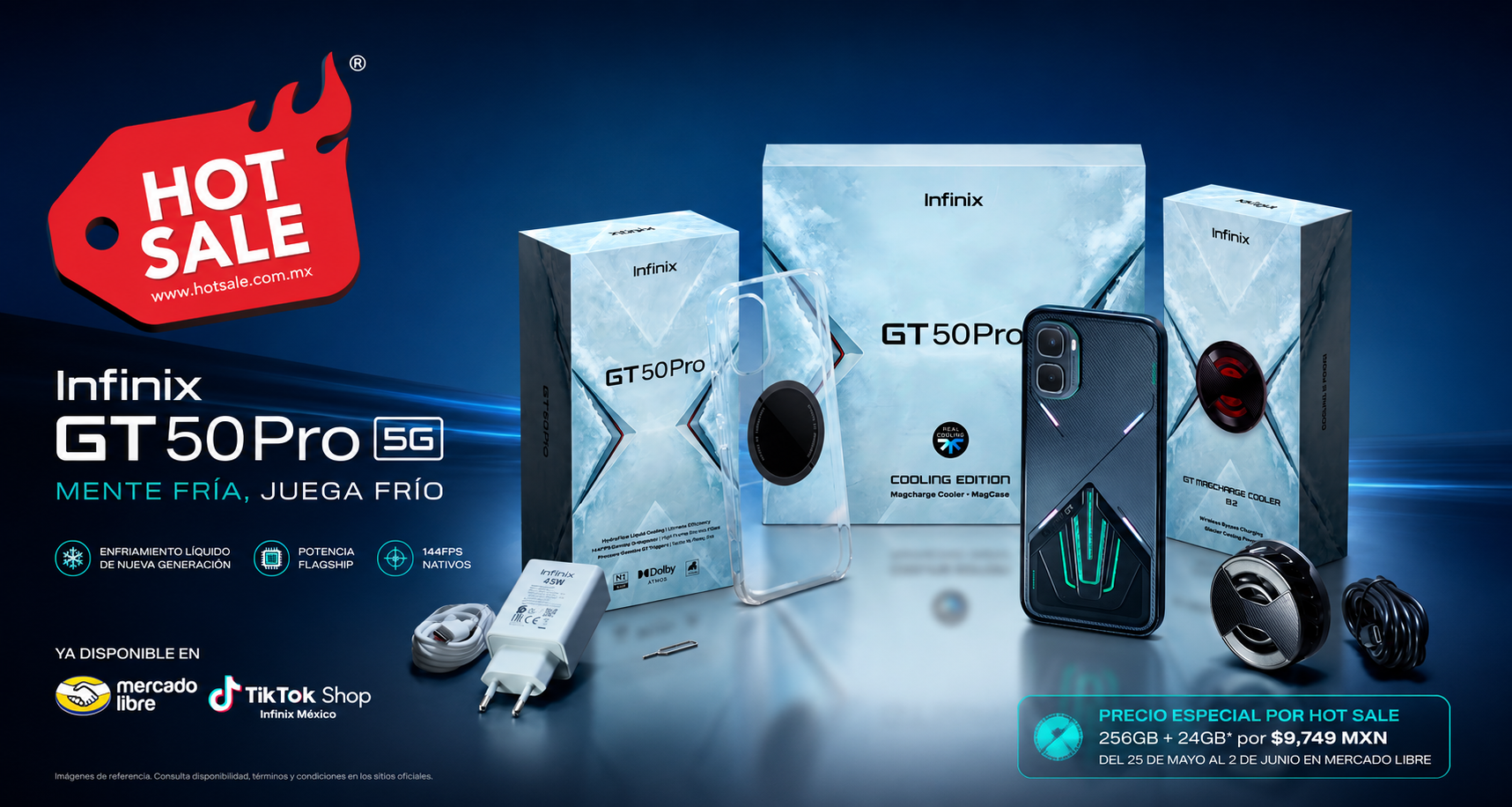 [Hot Sale y lanzamiento] Infinix lanza el GT 50 Pro 5G en México, con el primer enfriamiento líquido real y 144FPs en juego estables