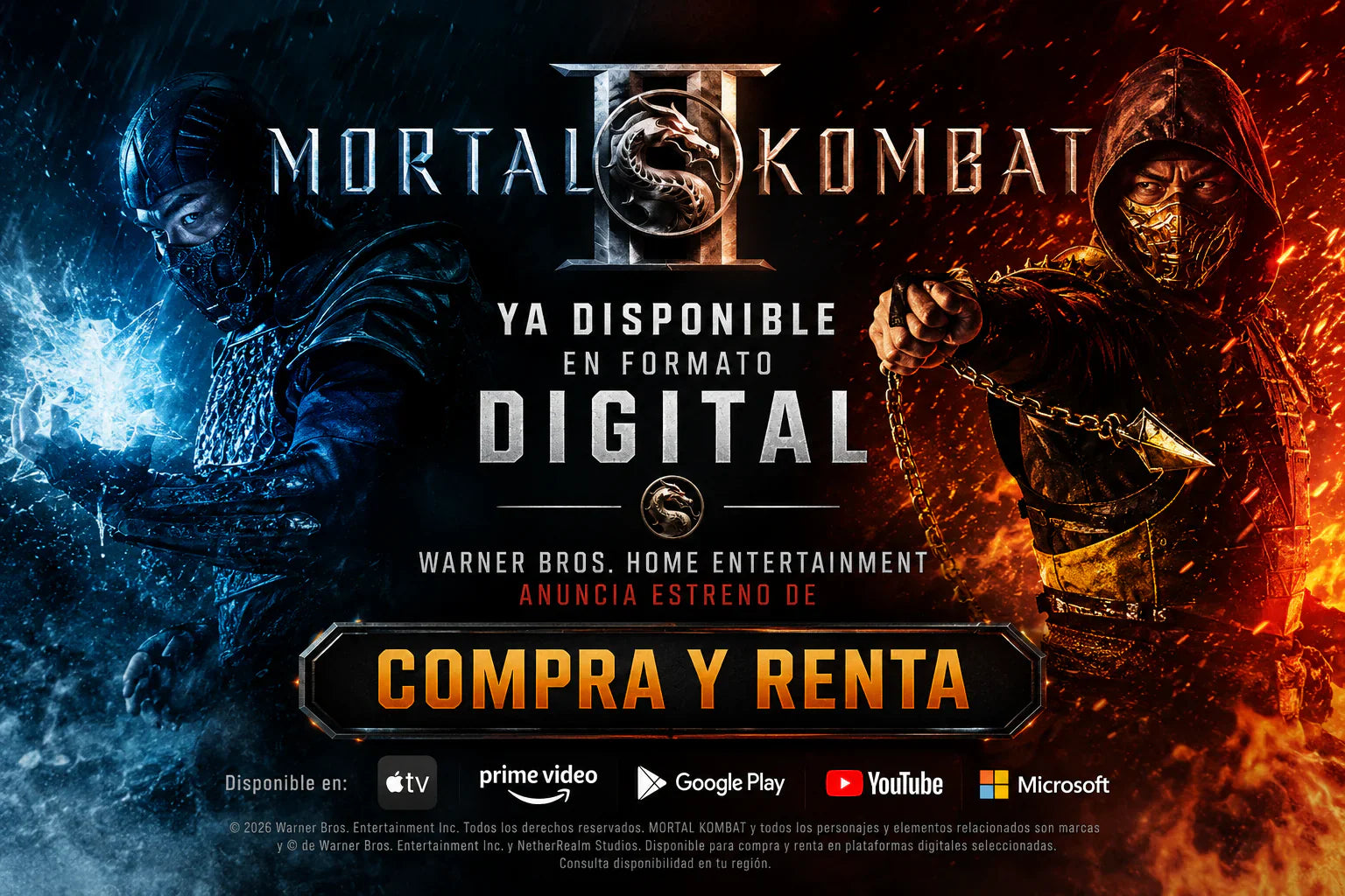 “Mortal Kombat II” ya está disponible para compra y renta digital con contenidos extra