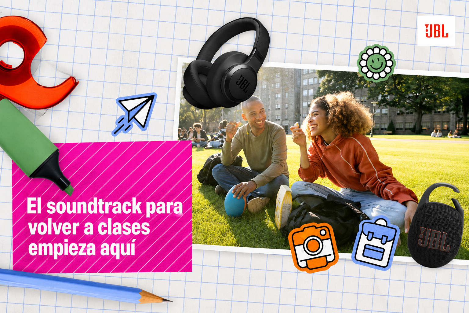 Desde tu primera canción hasta la última llamada, JBL pone sonido al regreso a clases
