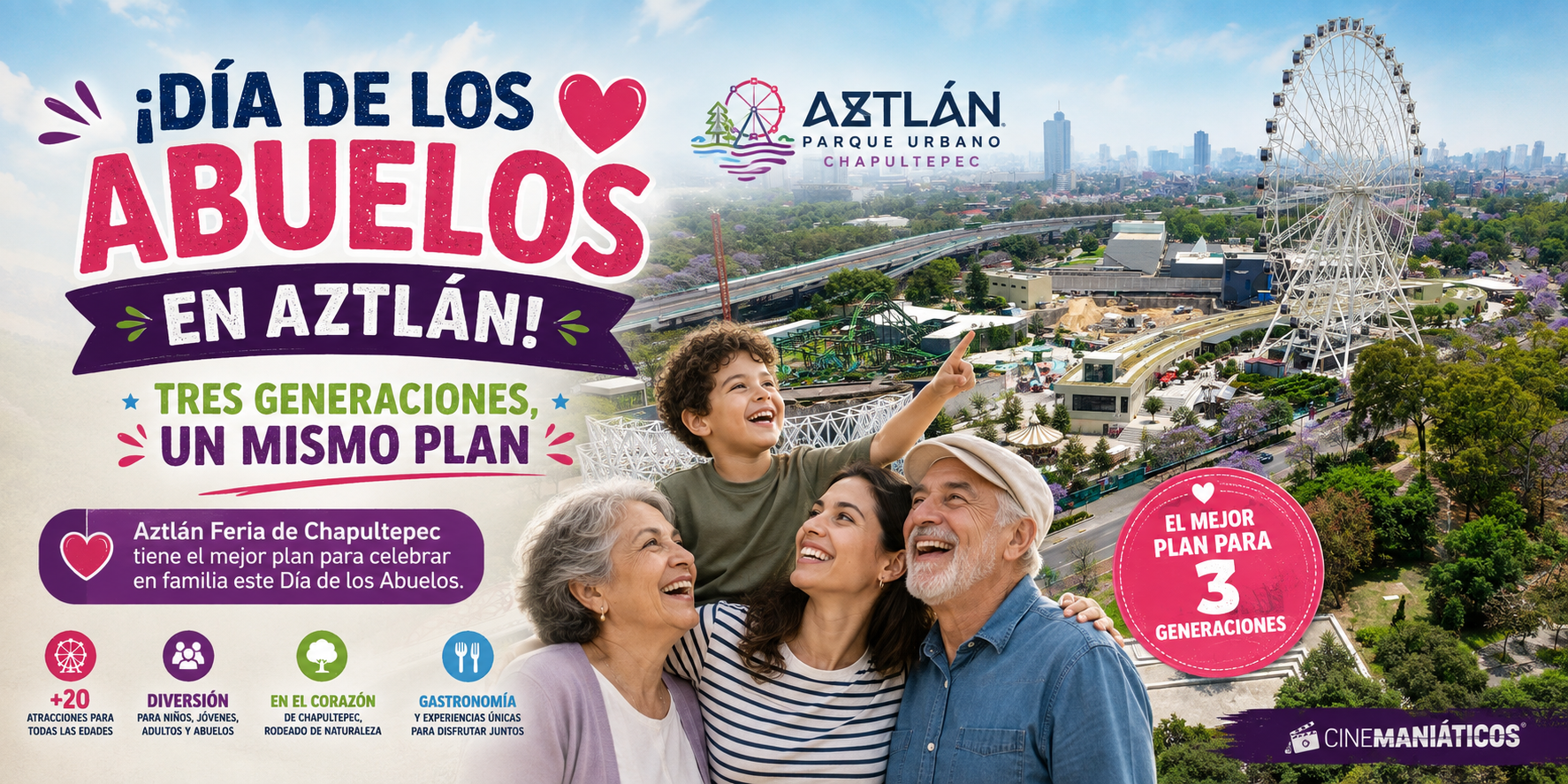 Aztlán Feria de Chapultepec tiene el mejor plan para tres generaciones este Día de los Abuelos
