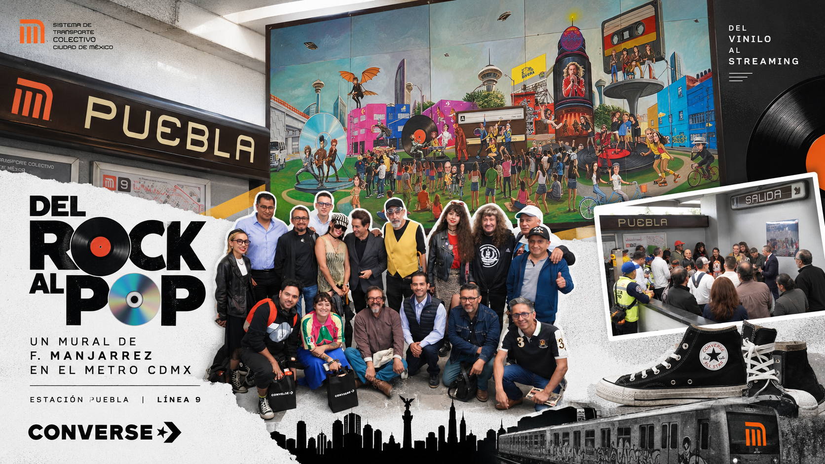 Del rock al pop: F. Manjarrez convierte el Metro de la CDMX en un viaje por la historia de la música