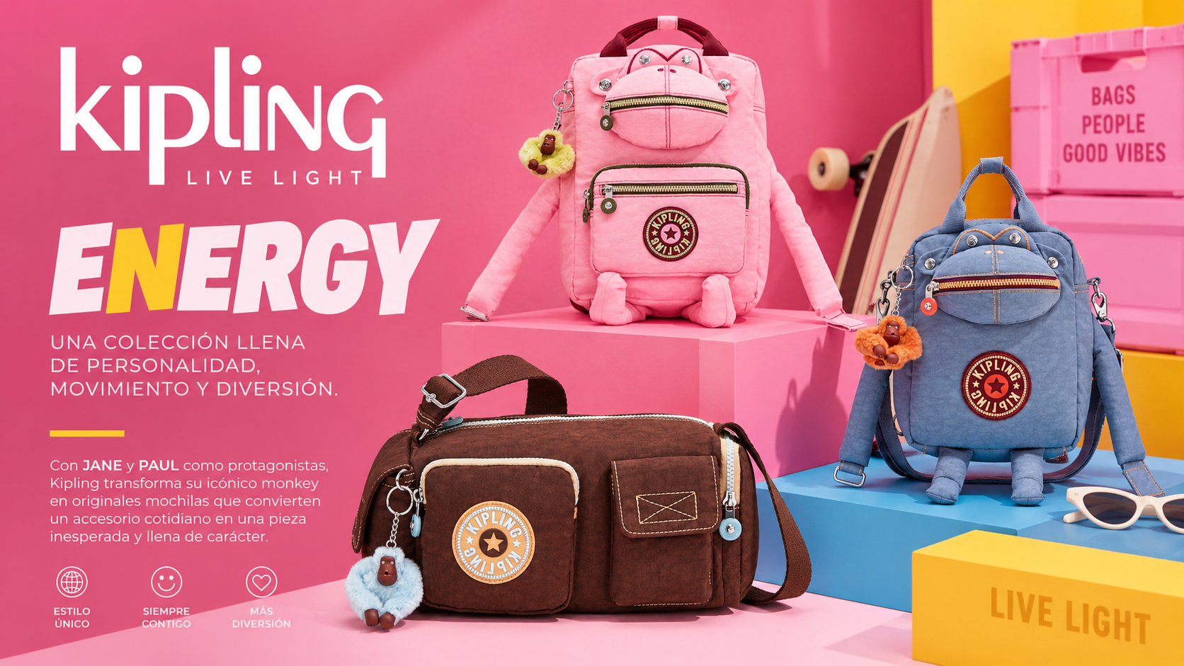 El accesorio que no quiere pasar desapercibido: Kipling presenta Energy
