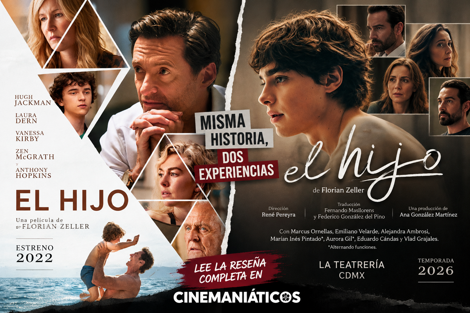 EL HIJO: DEL CINE AL TEATRO, UNA HISTORIA DONDE EL AMOR NO SIEMPRE ES SUFICIENTE