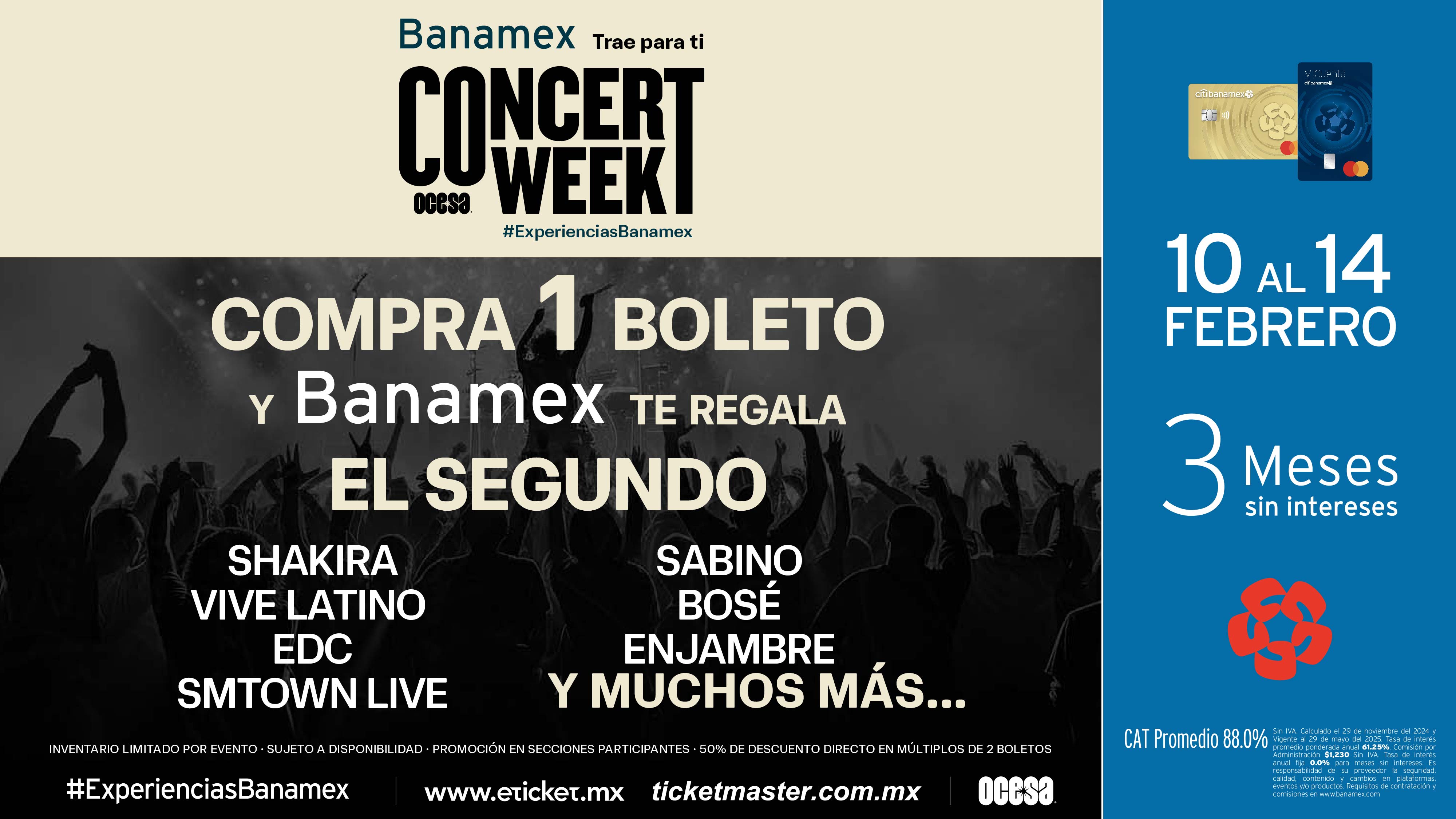 Banamex trae para ti: OCESA CONCERT WEEK