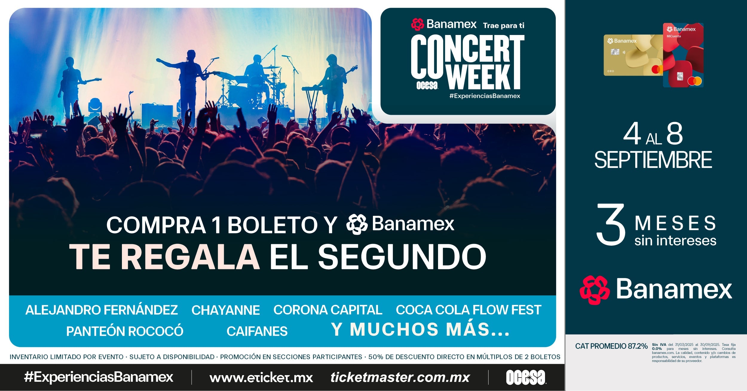 ¡La noticia que estabas esperando! Banamex trae para ti una edición más de: OCESA CONCERT WEEK