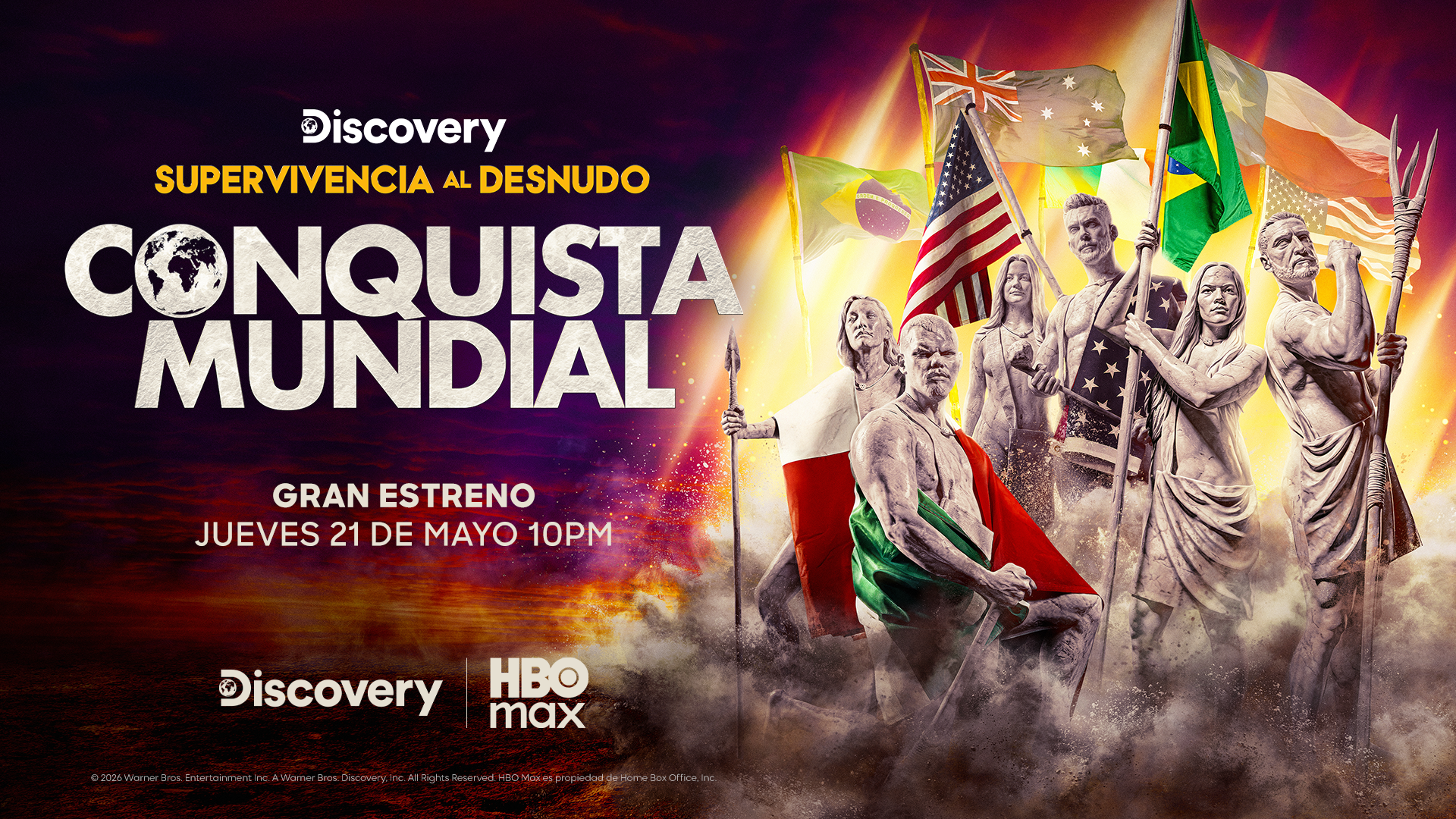 DISCOVERY Y HBO MAX LANZAN SUPERVIVENCIA AL DESNUDO: CONQUISTA MUNDIAL, UNA NUEVA EDICIÓN DE SU REALITY MÁS EXITOSO