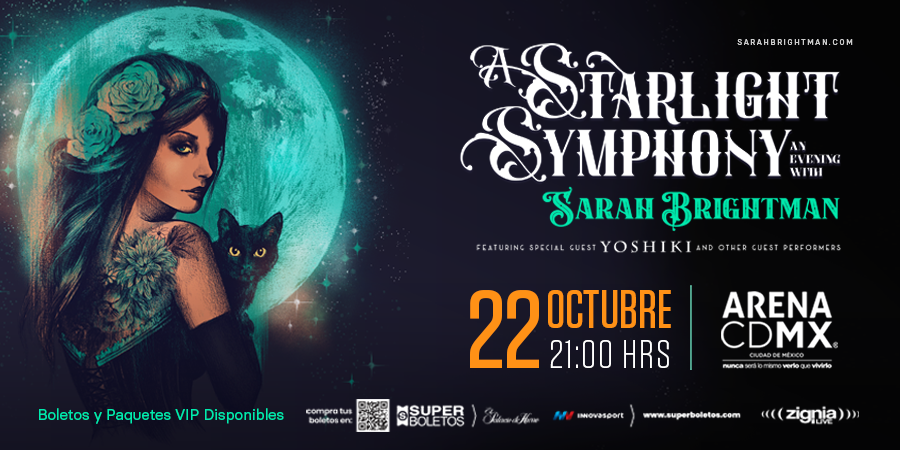 Sarah Brightman presentará su gira Starlight Symphony en México.