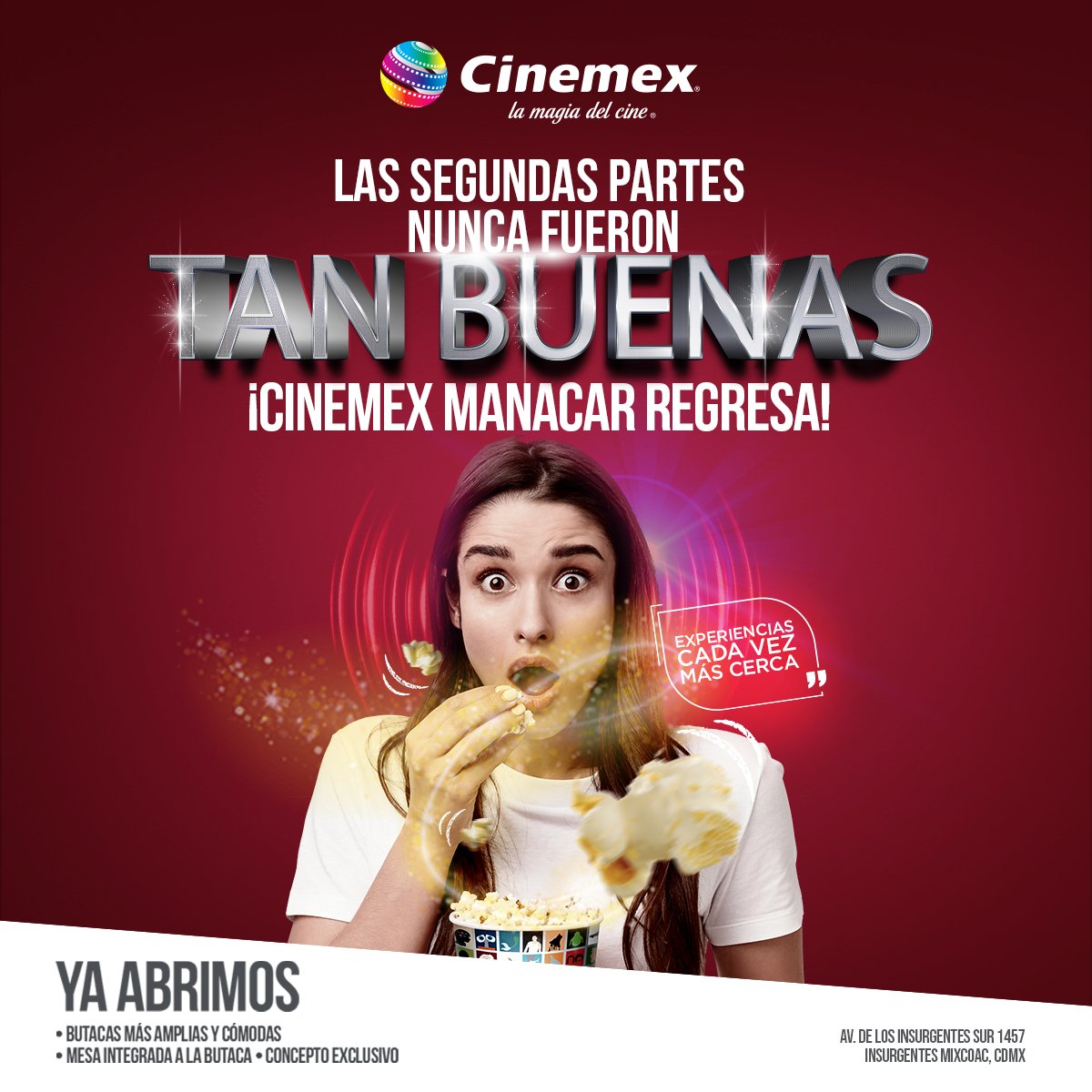 ¡Cinemex vuelve a abrir sus puertas en Manacar!