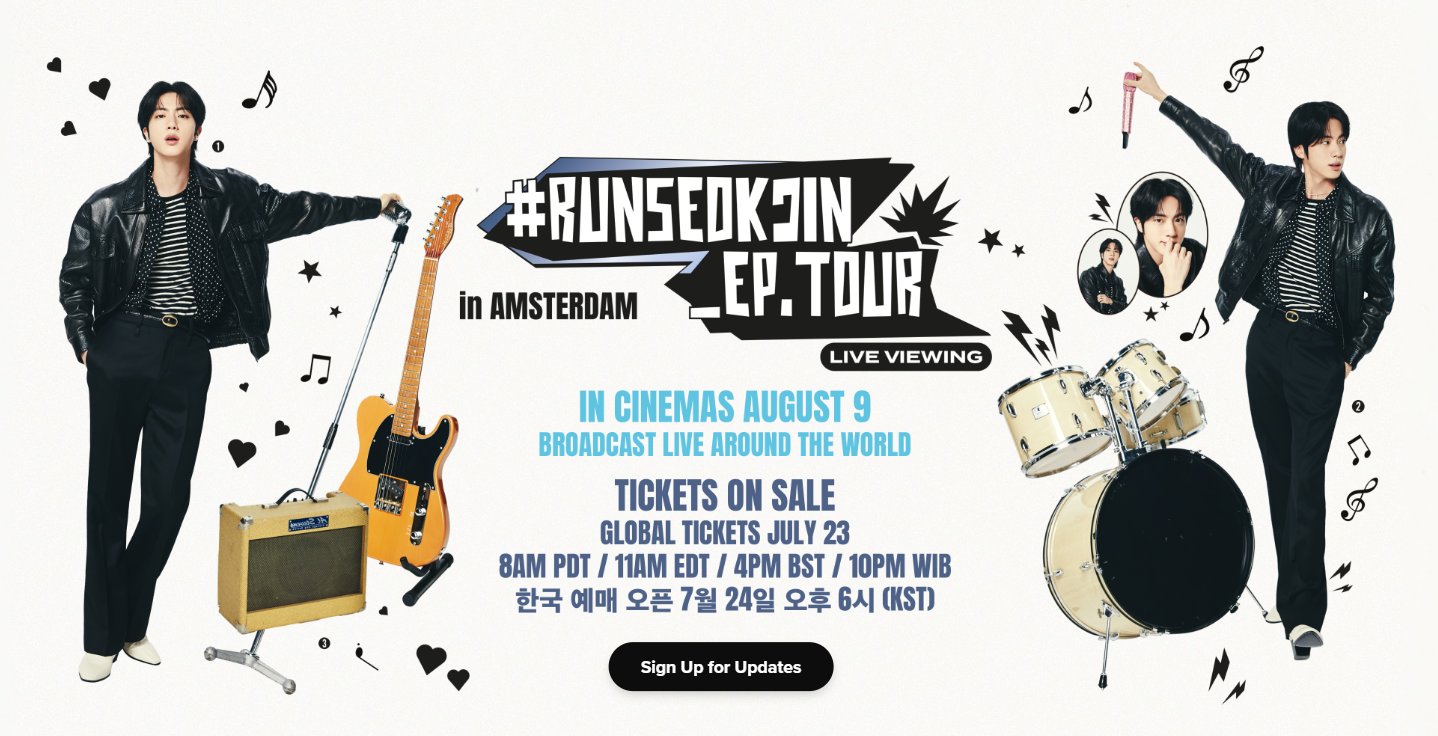 #RUNSEOKJIN_EP.TOUR in AMSTERDAM: LIVE VIEWING en Cinépolis +QUE CINE