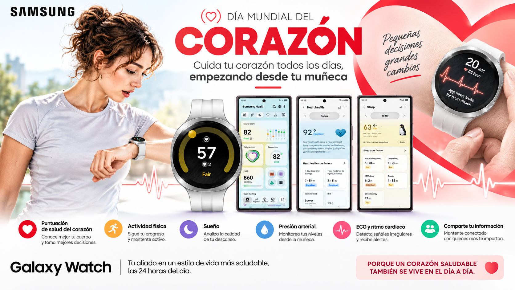 Día Mundial del Corazón: así puede Galaxy Watch ayudarte a conocer mejor tu salud desde la muñeca