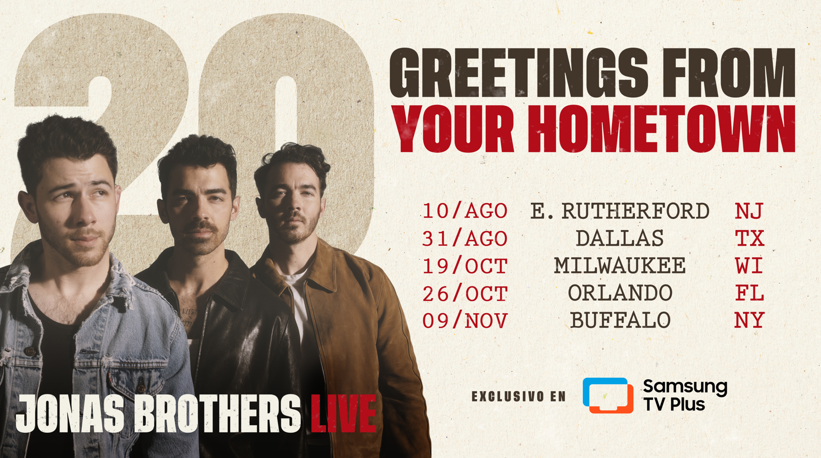 Jonas Brothers llegan en exclusiva a Samsung TV Plus donde puedes ver en vivo su gira 