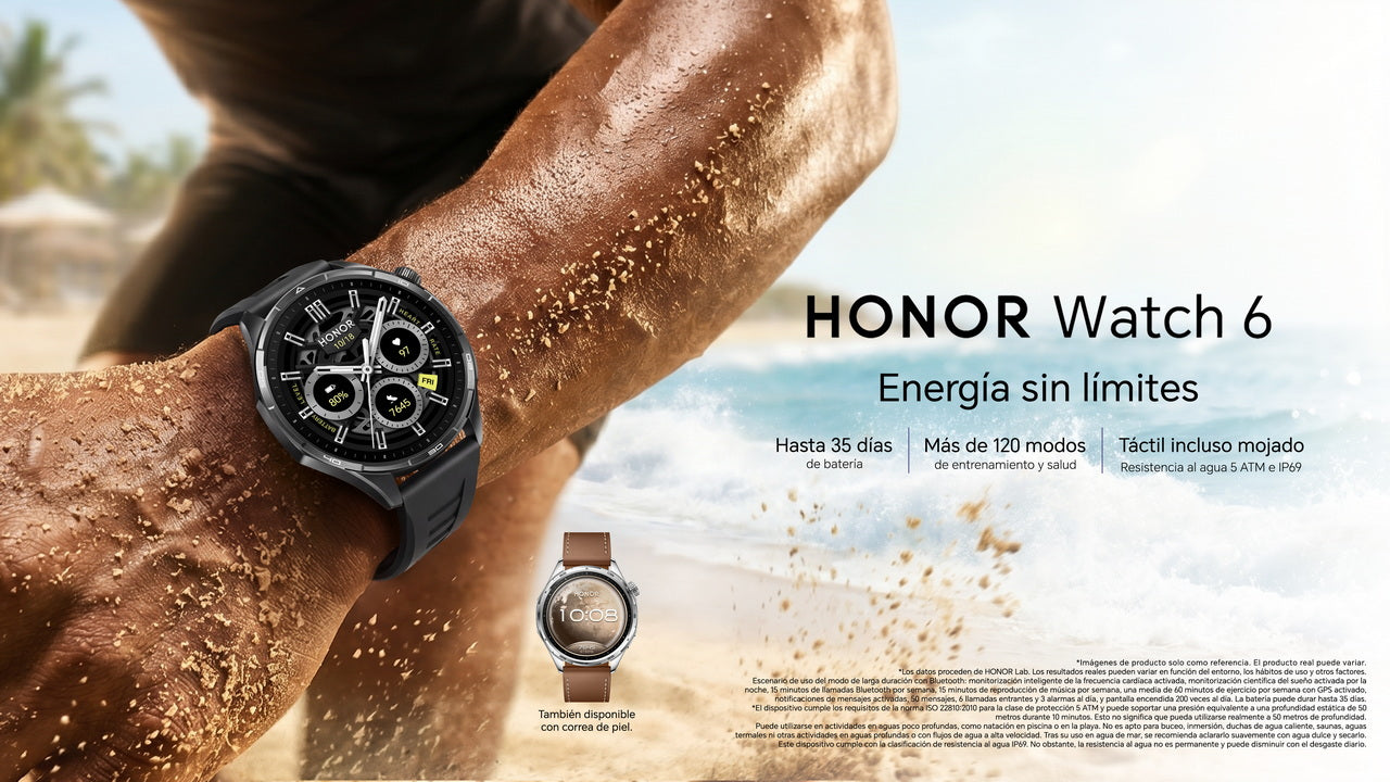 HONOR Watch 6: hasta 35 días de batería para olvidarse del cargador