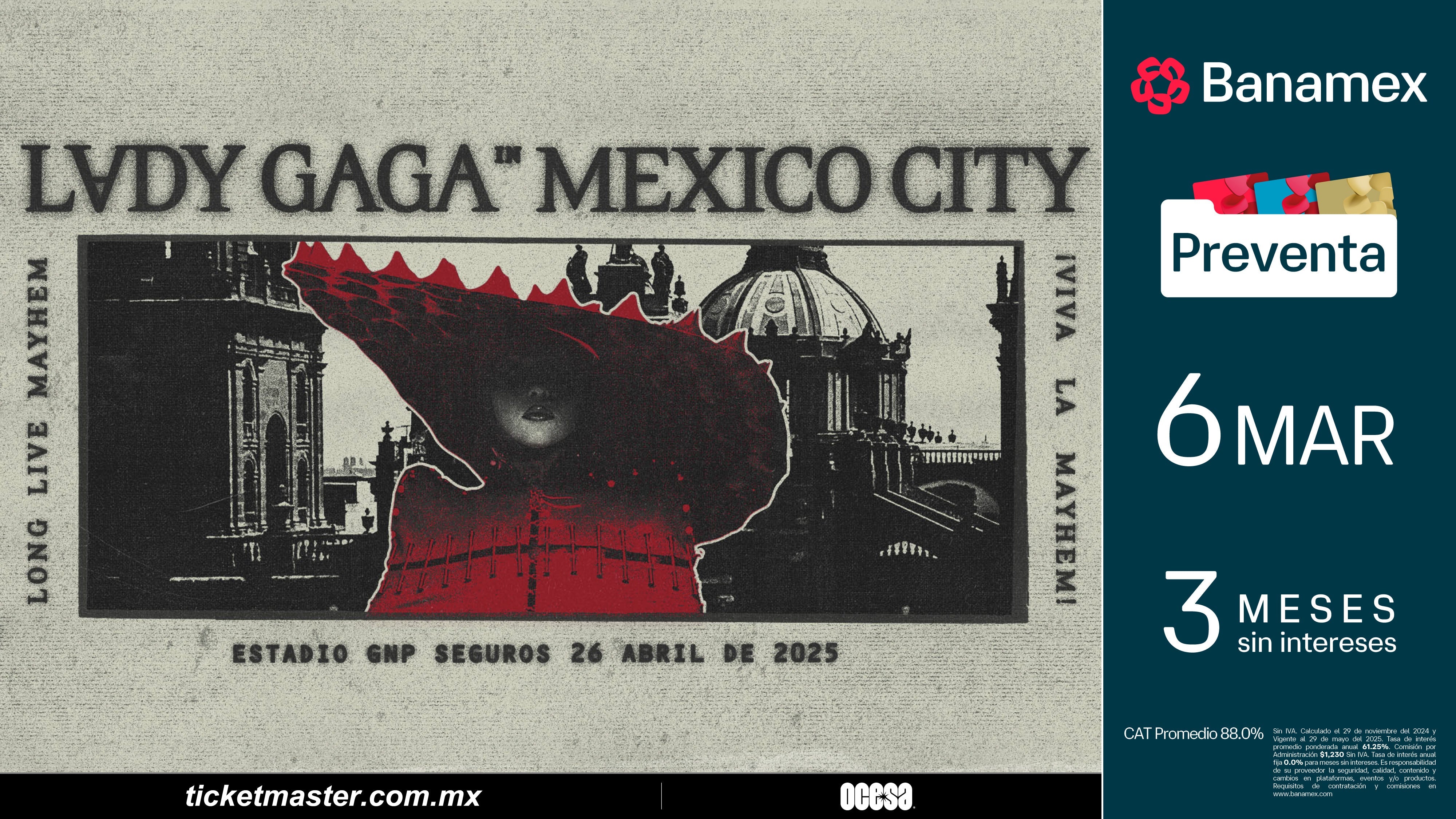 Lady Gaga anuncia su primer concierto de estadio en la Ciudad de México después de trece años