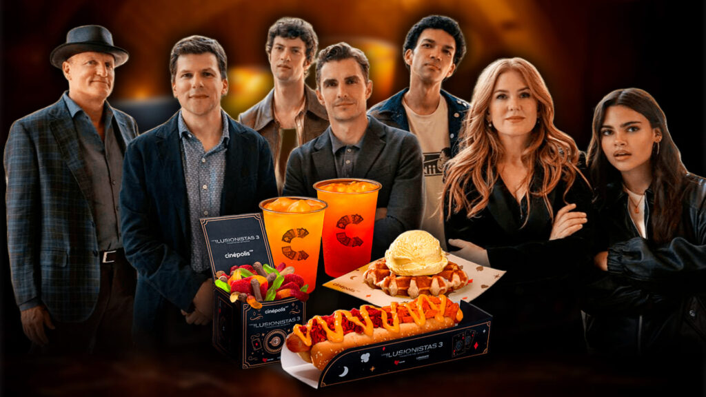 Menú temático de Los Ilusionistas 3 en Cinépolis VIP