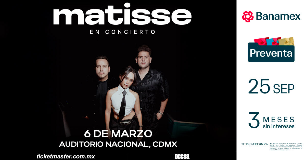 Matisse anuncia concierto en el Auditorio Nacional