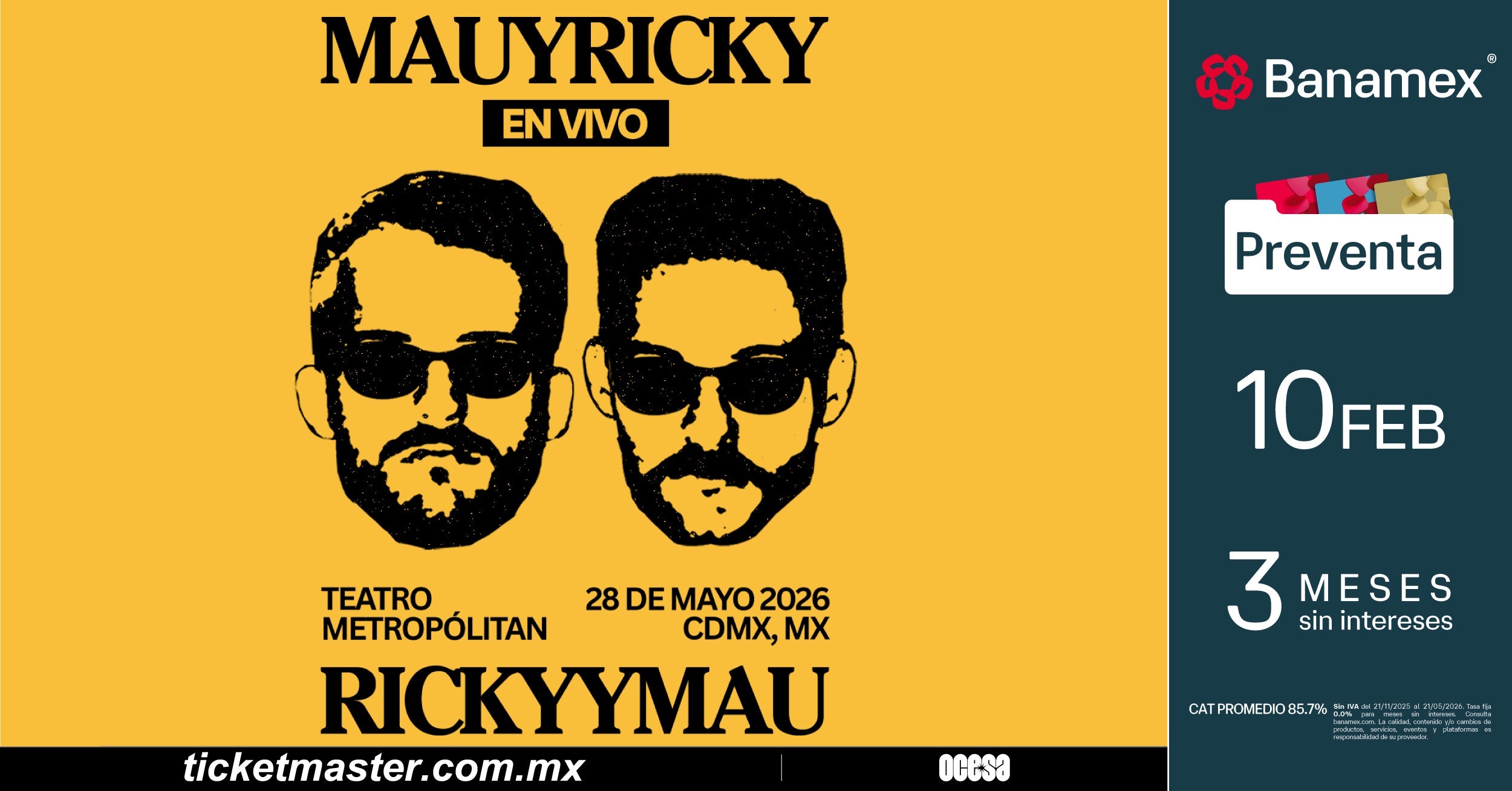 Mau y Ricky anuncian concierto en el Teatro Metropólitan