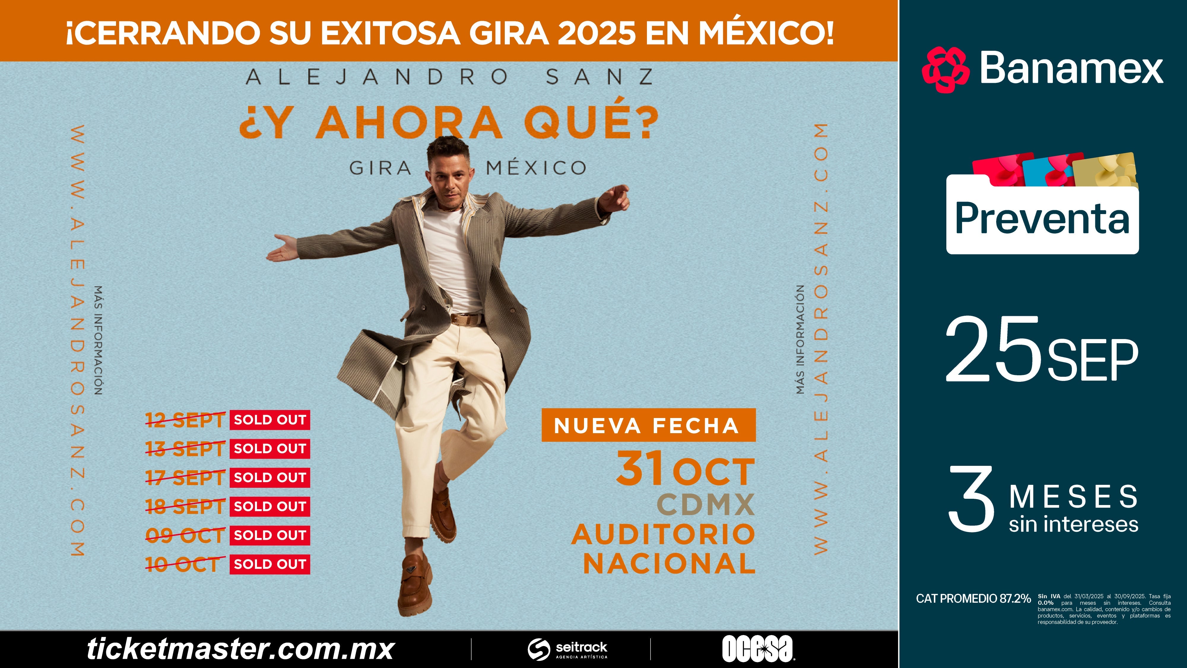 Alejandro Sanz abre una fecha más en Auditorio Nacional tras 6 Sold Out