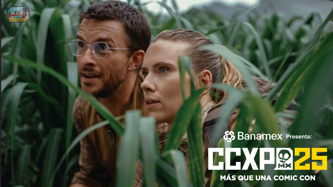 El cast de Jurassic World Renace Scarlett Johansson, Mahershala Ali, Jonathan Bailey, Rupert Friend, Manuel García-Rulfo y Gareth Edwards en CCXPMX25