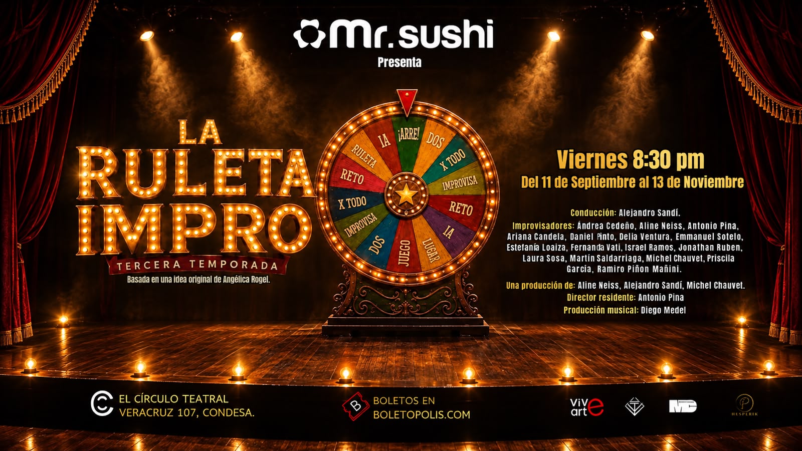 “La Ruleta Impro” invita al público a escribir las reglas de una comedia sin guion en el Círculo Teatral