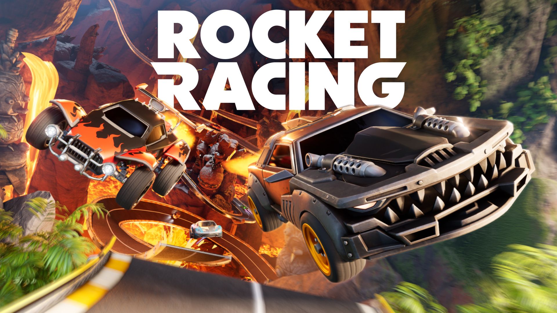 Enciende el motor para las actualizaciones Isla Inferno de Rocket Racing y viaja por carretera veraniego en Fortnite y Rocket League.