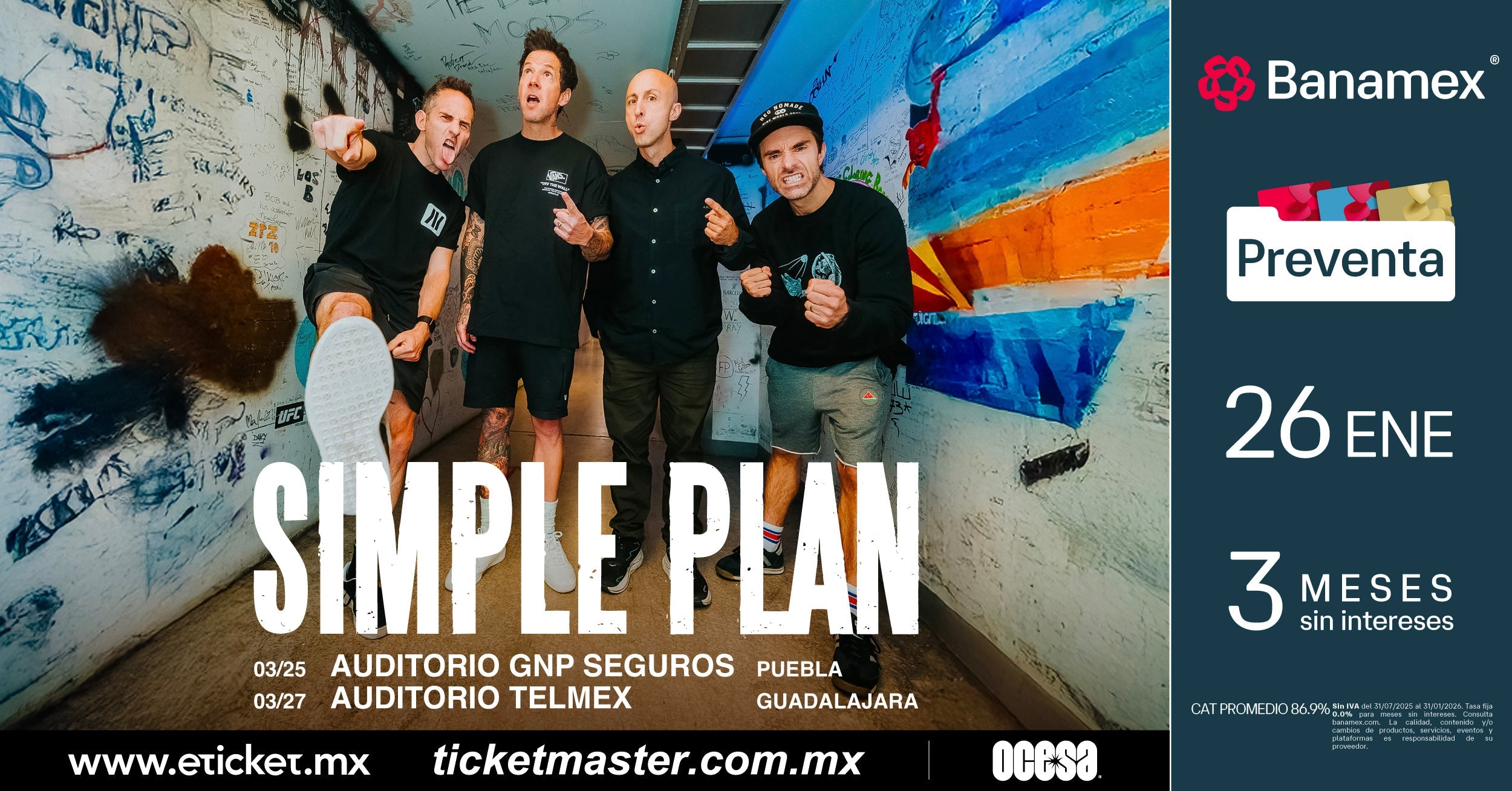 Las leyendas del pop-punk, Simple Plan, anuncian dos conciertos en solitario en México