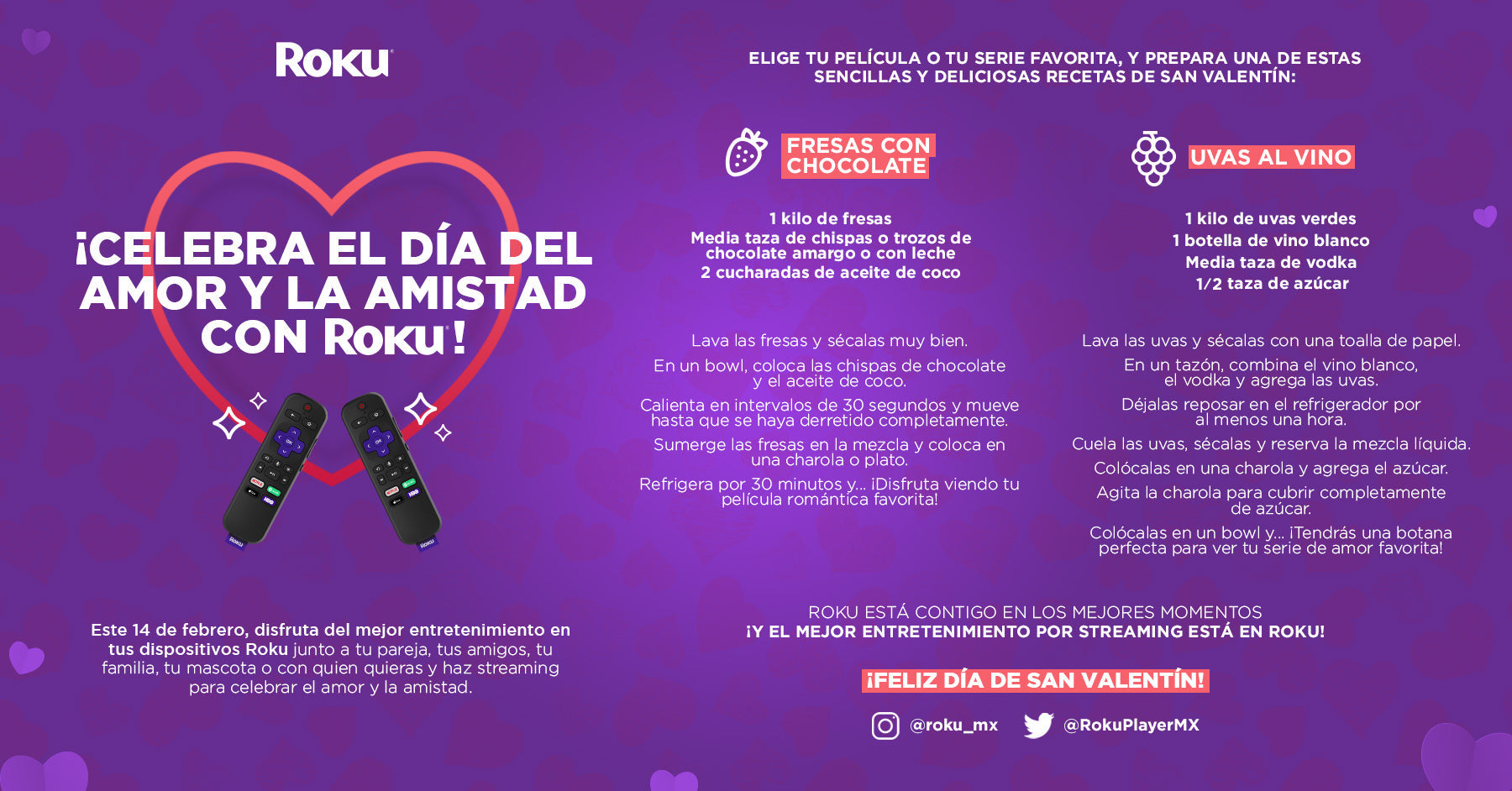 Vive San Valentín en streaming con Roku 💜