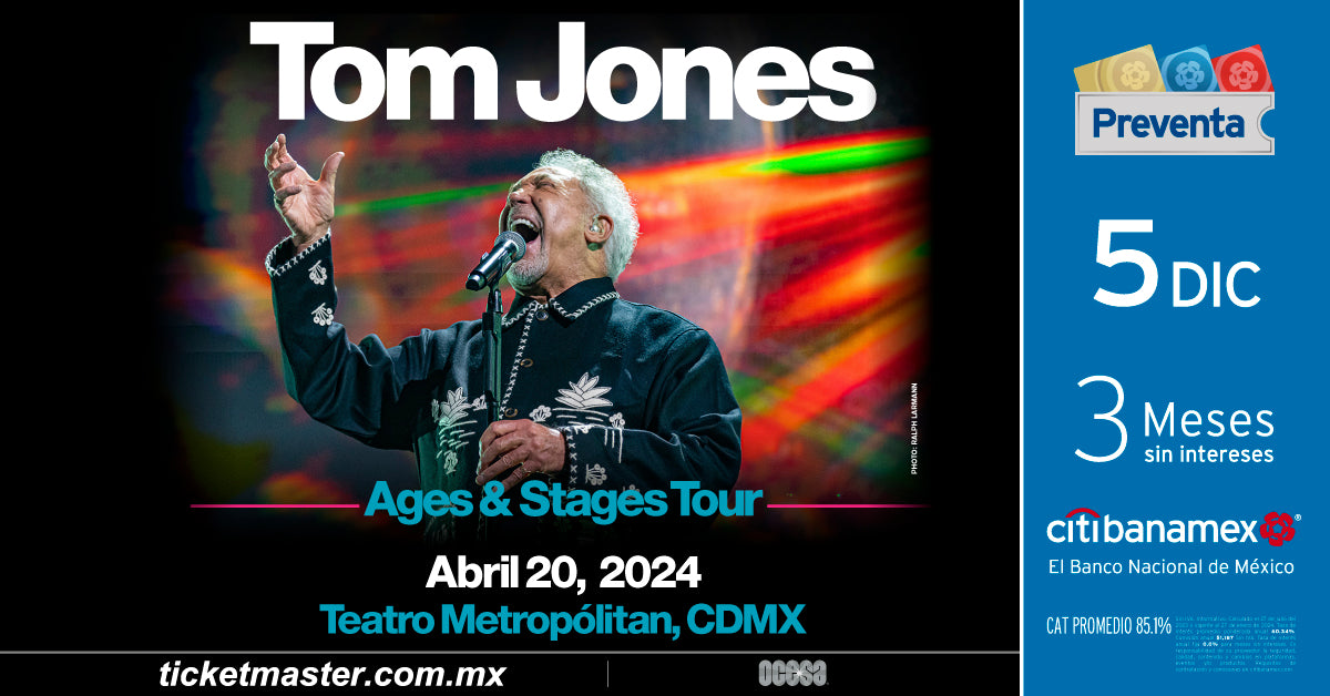 ¡Tom Jones traerá su gira “Ages & Stages Tour” a México!