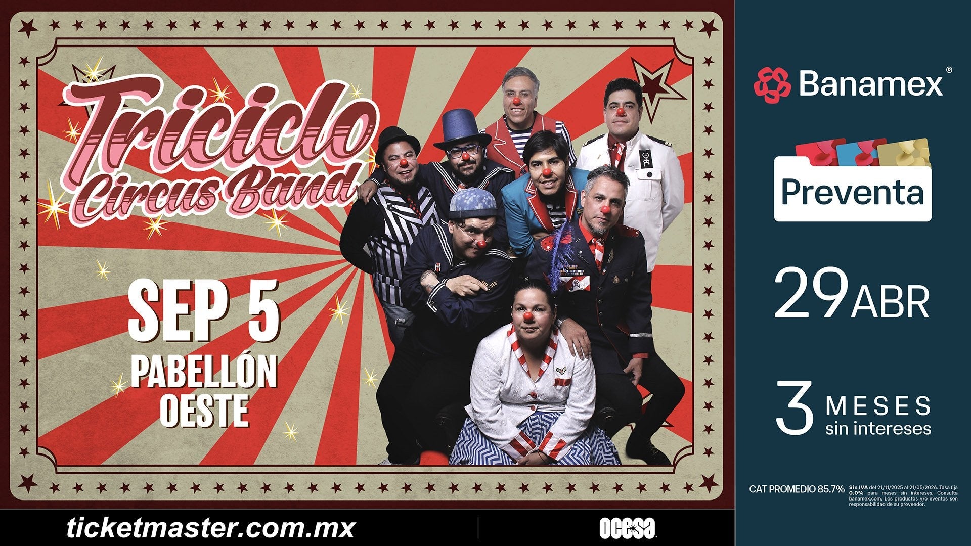 Triciclo Circus Band llevará 17 años de música y espíritu circense al Pabellón Oeste