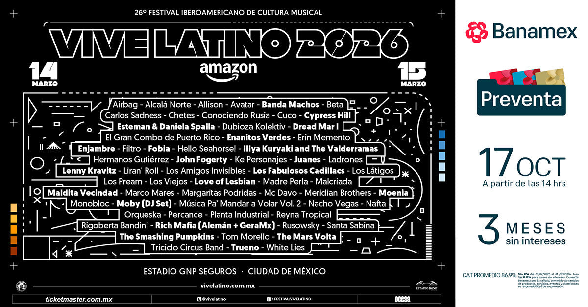VIVE LATINO 2026   LOS CÓDIGOS SE DEVELAN PARA UNA NUEVA Y PODEROSA EDICIÓN