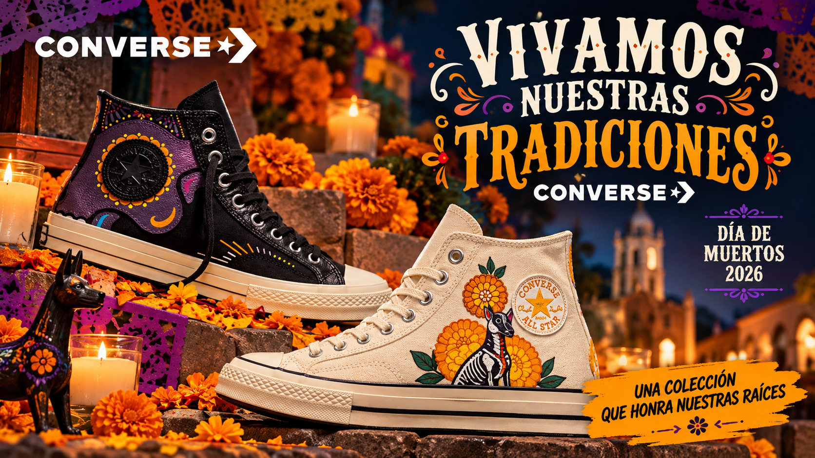 Converse celebra Día de Muertos 2026 con una colección inspirada en el xoloitzcuintle y el cempasúchil