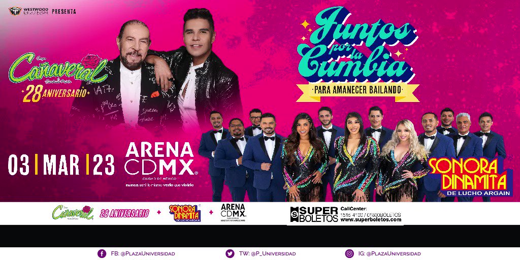 La Sonora Dinamita y Grupo Cañaveral Festejan la Cumbia en la Arena CDMX con su canto 