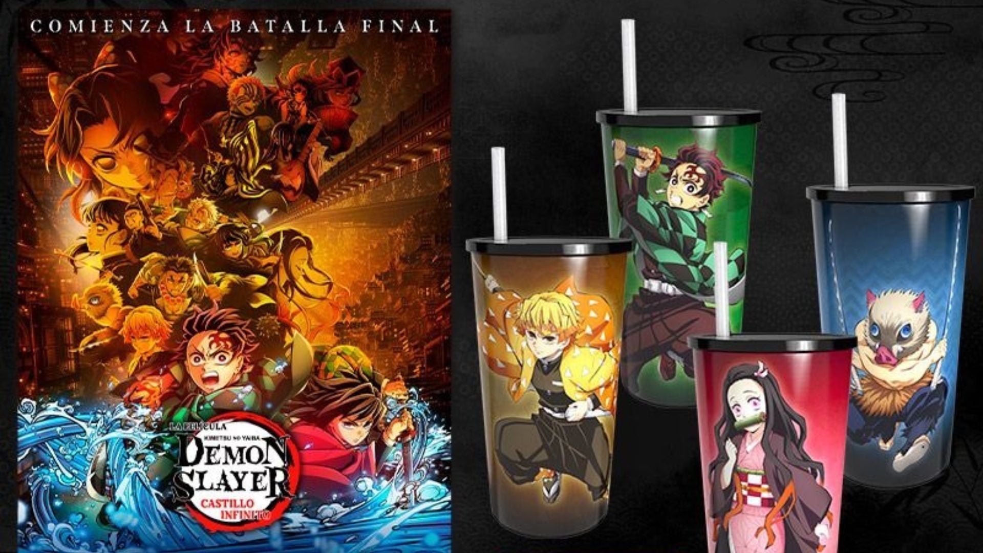 Vasos 3D de Demon Slayer: Castillo Infinito en Cinépolis
