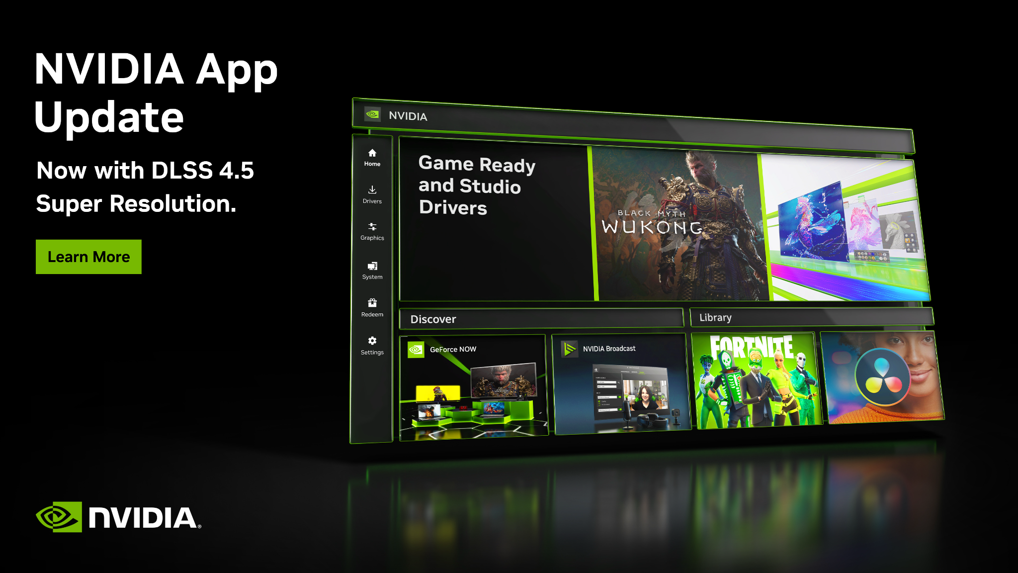 DLSS 4.5 Super Resolution ya está disponible, junto con importantes actualizaciones de la app de NVIDIA.