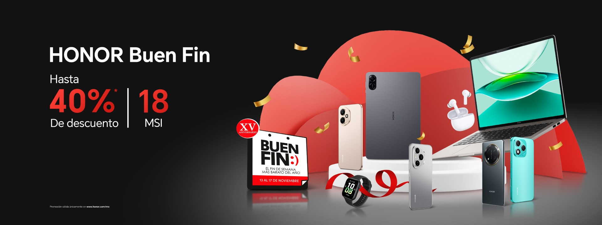 HONOR anuncia sus ofertas y regalos para El Buen Fin