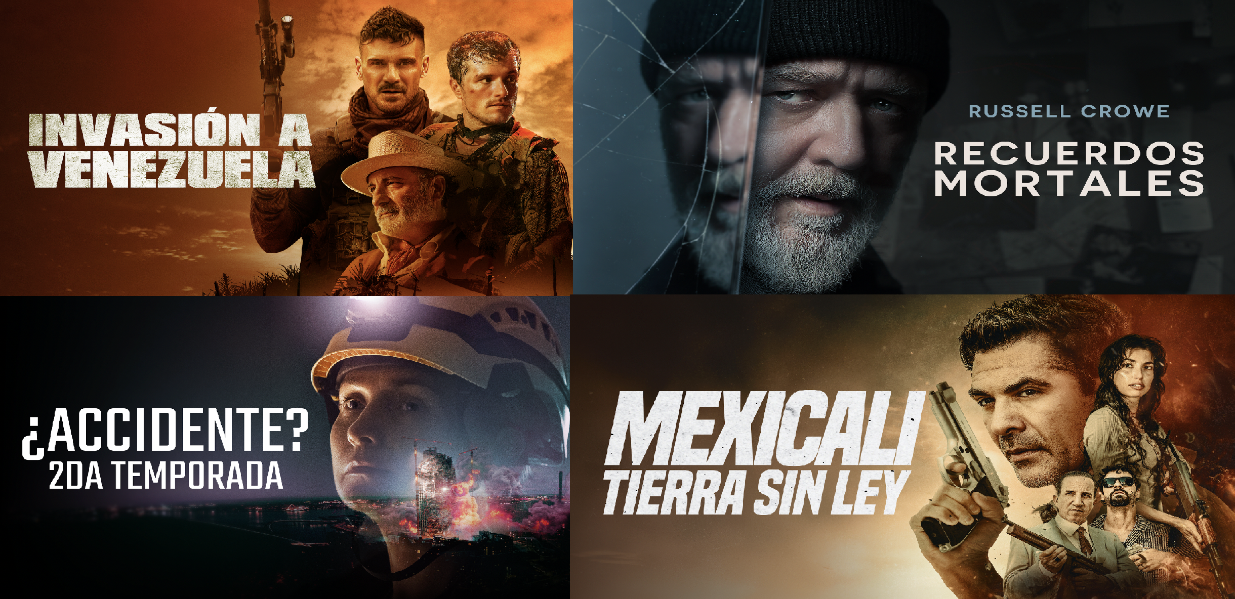 Abril al límite: rescates imposibles, conspiraciones y Russell Crowe llegan a tu pantalla este mes: De Invasión a Venezuela a Russell Crowe en Recuerdos Mortales