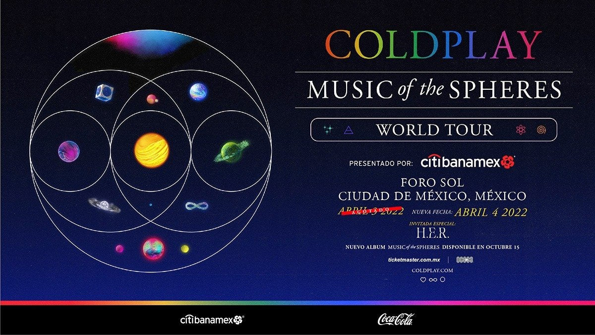 COLDPLAY anuncia cuarta y última fecha en la CDMX de su gira MUSIC OF THE SPHERES WORLD TOUR