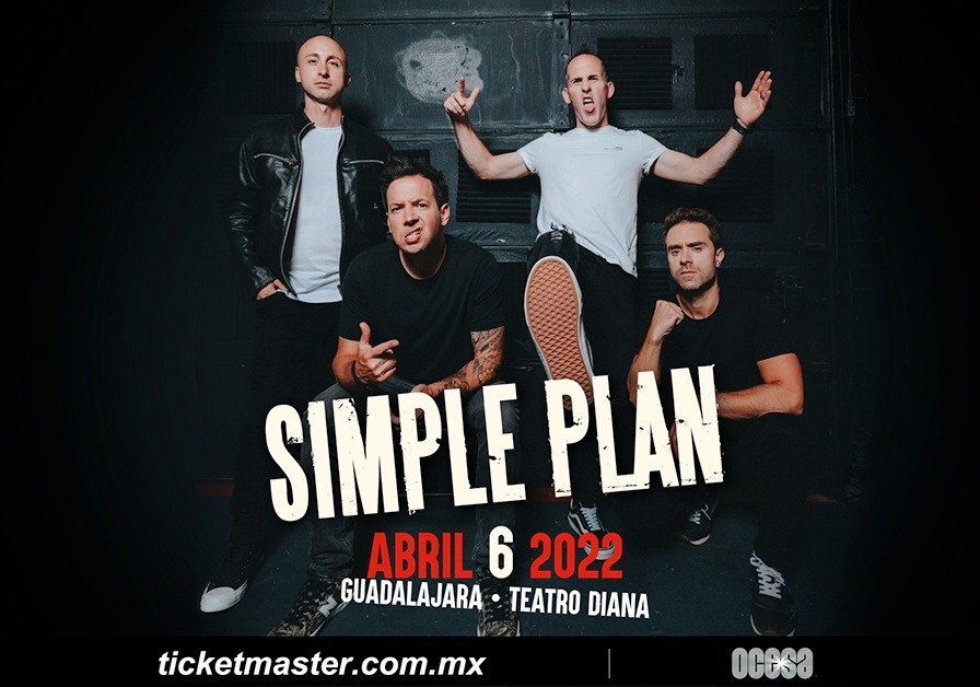 ¡Simple Plan ofrecerá una noche inolvidable en Guadalajara!