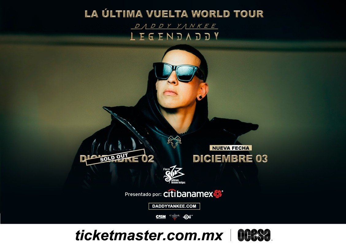 DADDY YANKEE ¡En horas logra sold out y debido a la gran demanda, anuncia un segundo show de despedida en la Ciudad de México!