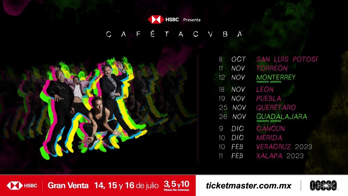 CAFÉ TACVBA Rubén, Meme, Joselo y Quique se alistan con una serie de conciertos imperdibles en nuestro país